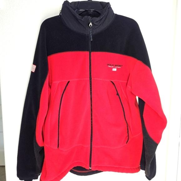 Vintage/Retro Polo Sport Ralph Lauren Polartec Zip Up Fleece Jacket Size Large - Picture 1 of 10